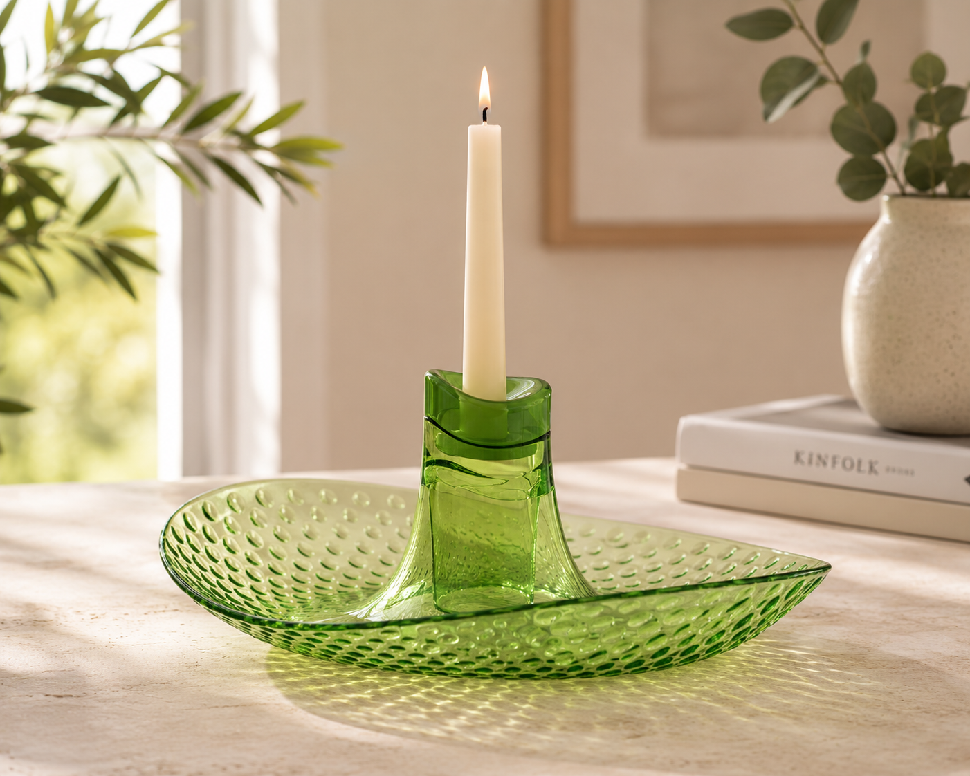 Granata Perica Centrotavola con fiori Verde Lime