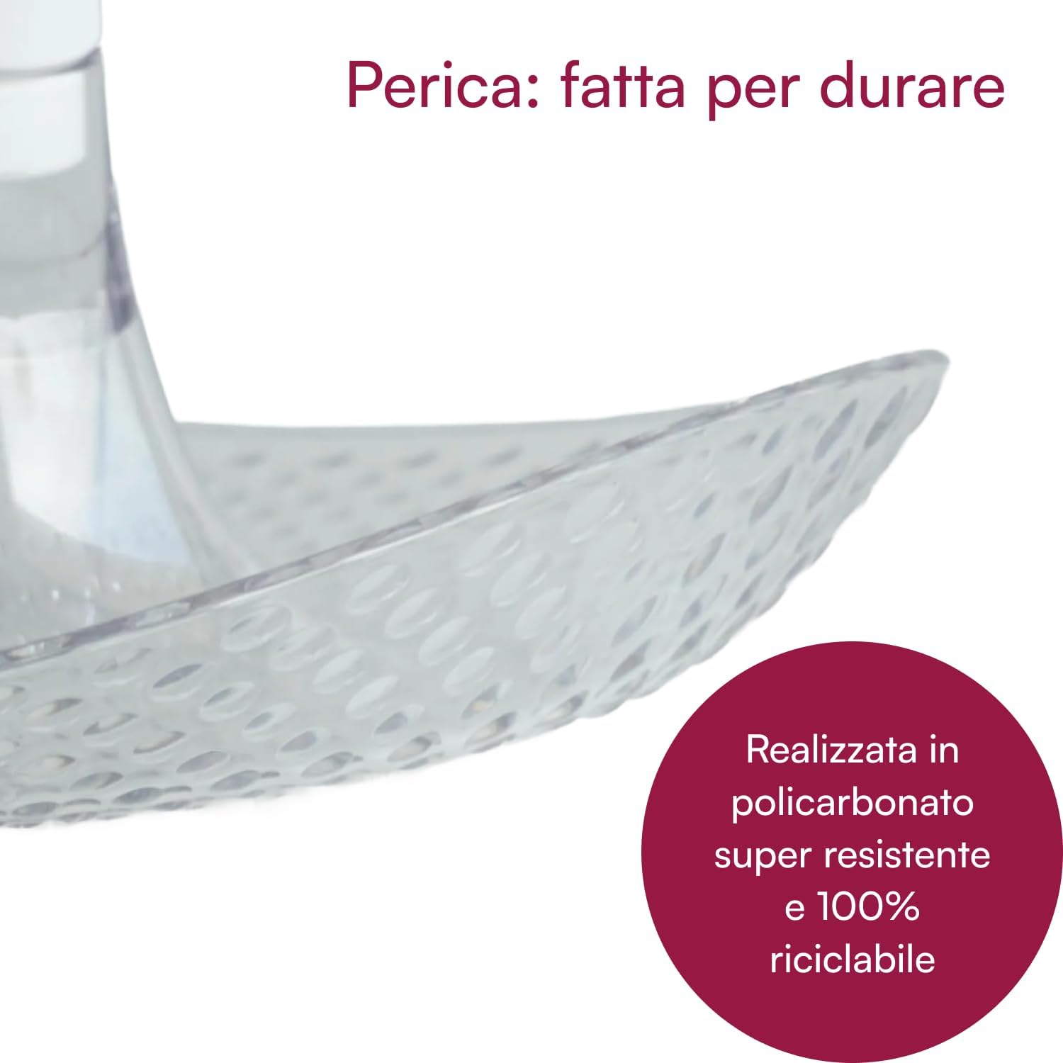 Perica Pomegranate Table Fruit Bowl, Modern Centerpiece with Quality Transparent Polycarbonate Design, Fruit Bowl Centerpiece with Napkin Holder or Candle Holder Slot