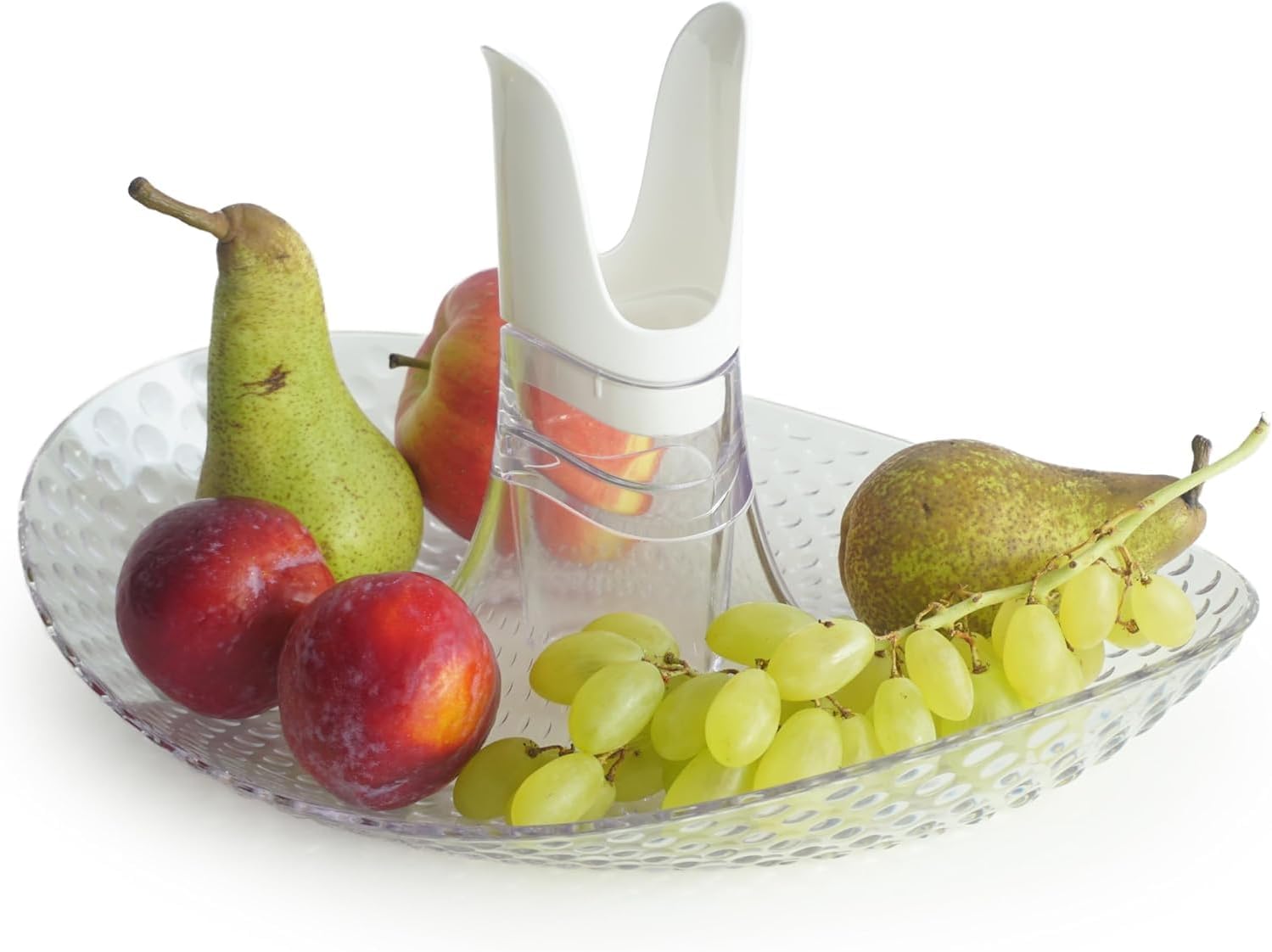 Perica Pomegranate Table Fruit Bowl, Modern Centerpiece with Quality Transparent Polycarbonate Design, Fruit Bowl Centerpiece with Napkin Holder or Candle Holder Slot