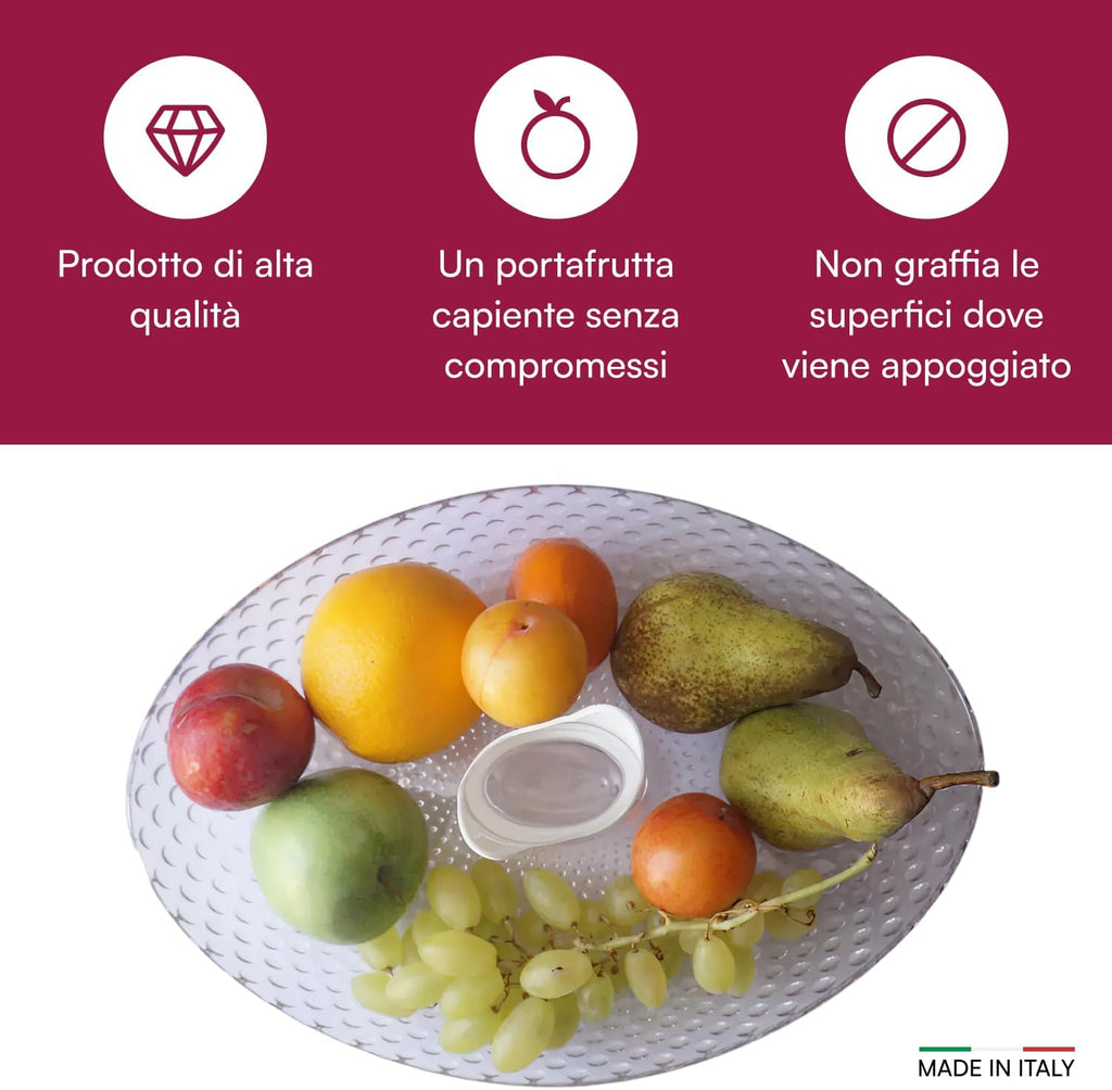 Perica Pomegranate Table Fruit Bowl, Modern Centerpiece with Quality Transparent Polycarbonate Design, Fruit Bowl Centerpiece with Napkin Holder or Candle Holder Slot