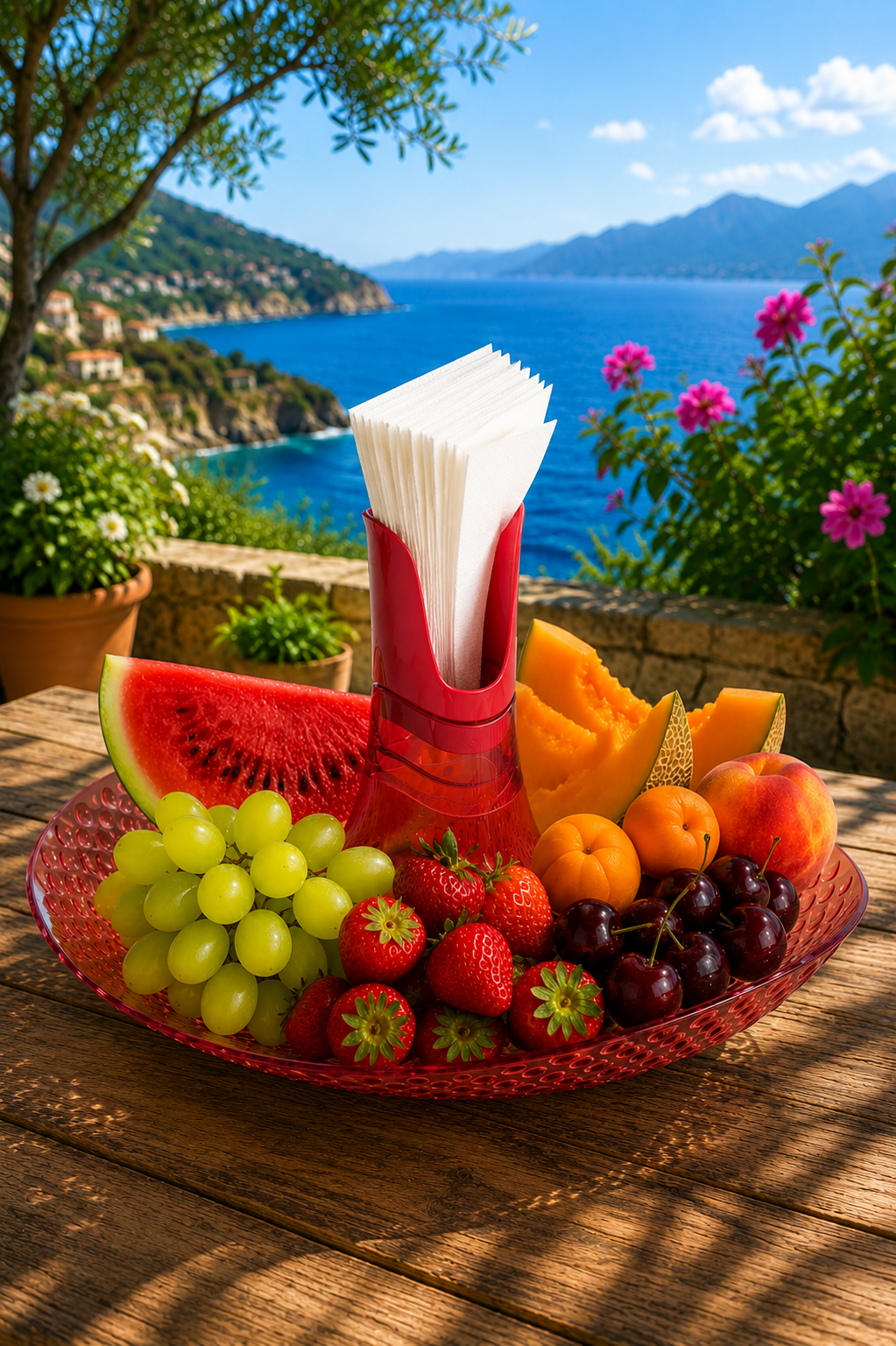 Granata Perica Pomegranate Red Tabletop Fruit Bowl