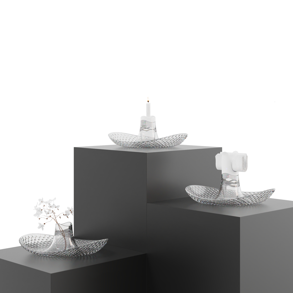 Perica Pomegranate Table Fruit Bowl, Modern Centerpiece with Quality Transparent Polycarbonate Design, Fruit Bowl Centerpiece with Napkin Holder or Candle Holder Slot