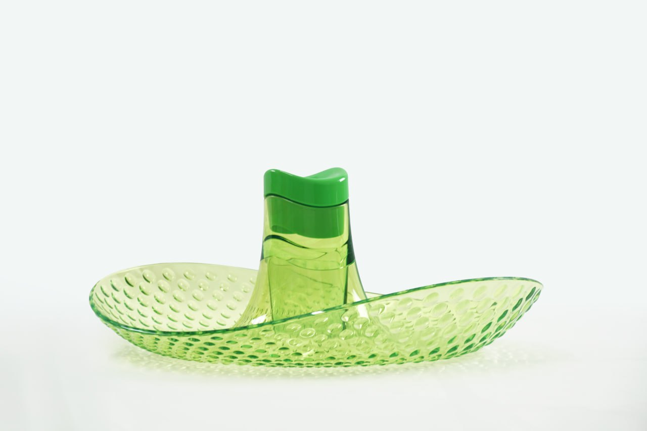 Perica Pomegranate Table Fruit Bowl, Modern Centerpiece with Quality Transparent Polycarbonate Design, Fruit Bowl Centerpiece with Napkin Holder or Candle Holder Slot